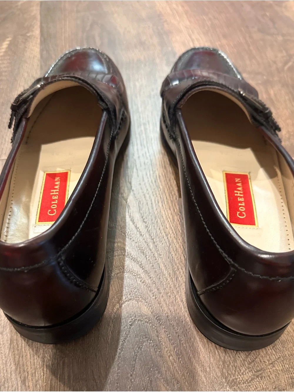 Cole Haan Men’s Dark Brown Leather Kiltie Buckle Loafers